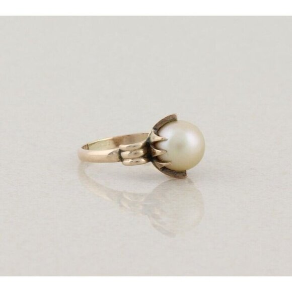 Unbranded Jewelry - 14k Yellow Gold Freshwater Pearl Ring Antique Art Deco Size 6